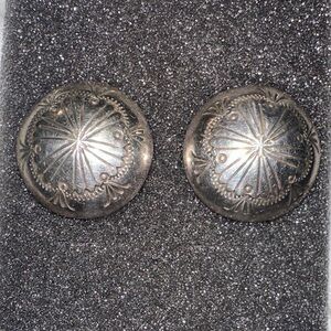 Silver Concho Dome Earrings